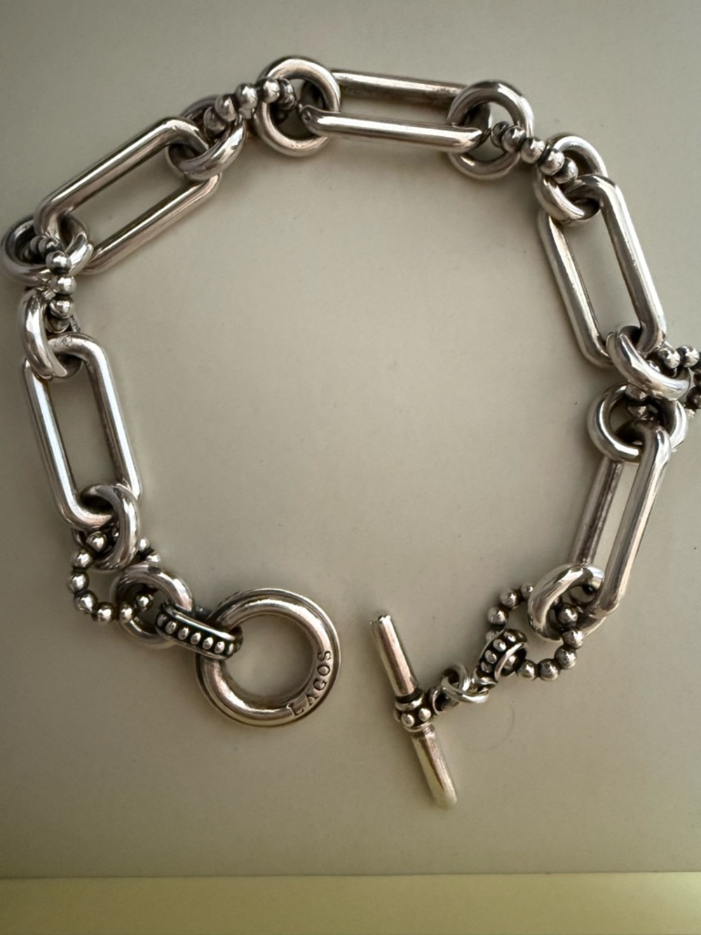 Lagos caviar Sterling Silver Link Toggle Bracelet - Chunky Chain